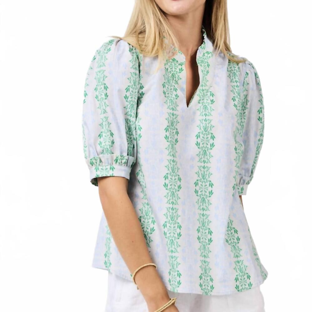 NEW MARY SQUARE colette top in heirloom vine green